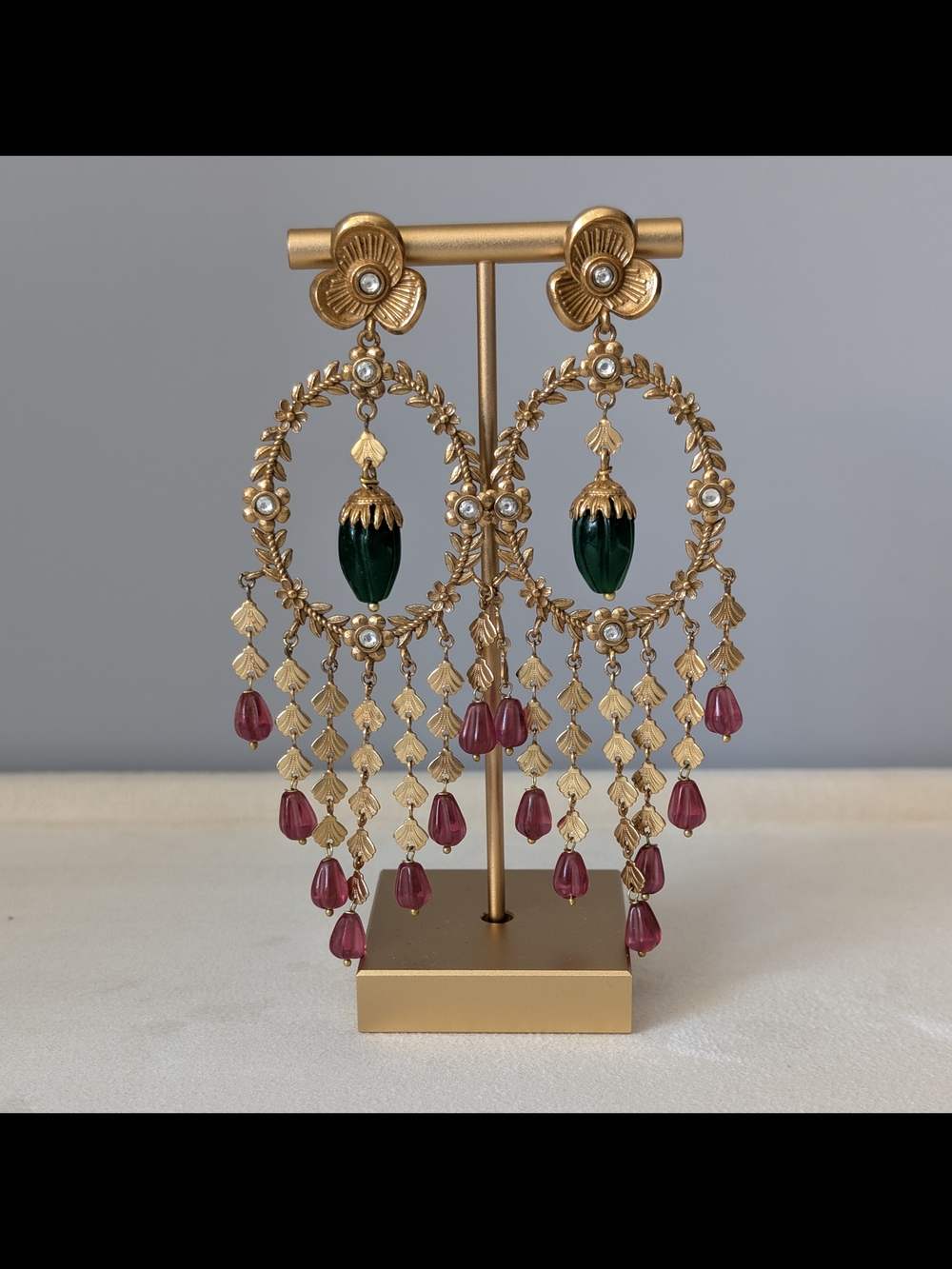 Gold-Tone Chandelier Drop Earrings